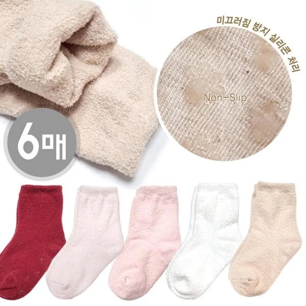 [J.Cotton] Junior Sleep Socks 6-Set Non-slip Sleep Socks gray