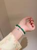 Elegant Green Chalcedony Agate Beaded Bracelet - 6mm & 10mm Beads, New Chinese National Style