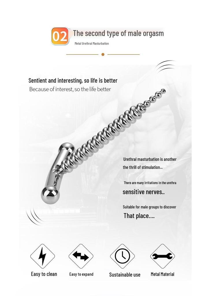 Stainless Steel Urethral Sound Metal Glans Plug for Male Stimulation 