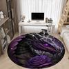 Purple Dragon with Rose Fantasy Art PrintRound Non-Slip chair mat chair carpet for office Rugs for Office Decor Gift For Valentine's Day Mother's Day