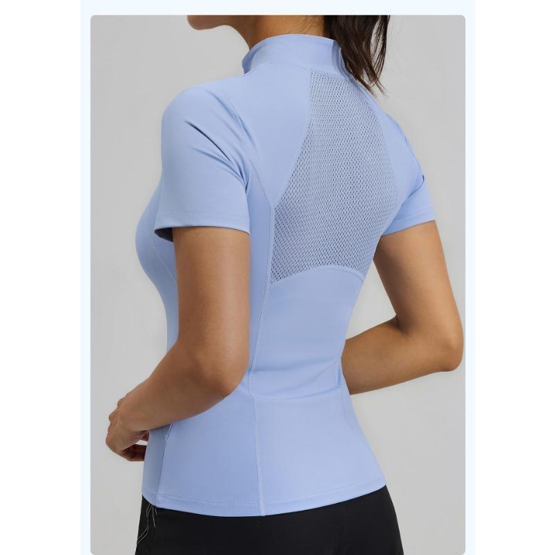 Damen S Kurzarm Yoga T-Shirt Zum Laufen Slim Fit Hohe Elastizität Fitnessstudio Top
