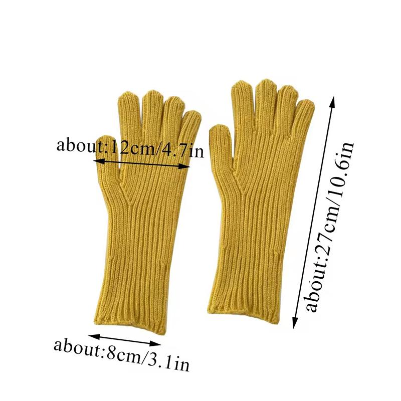 Korean Knitted Full Fingers Gloves Women's Touch Screen High Elasticity Y2K Gloves Warm Wrist Protection Outdoor Sports Gloves
