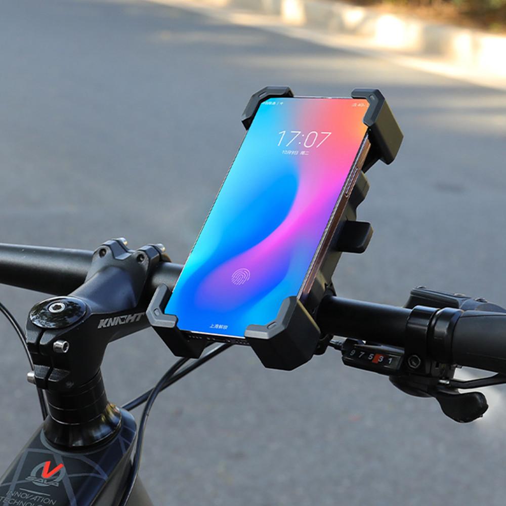Phone Holder for Bike or Motocycels Automatic Locking Anti-Shock Bicycle Mobile Phone Holder Thickened Non-Slip Bracket