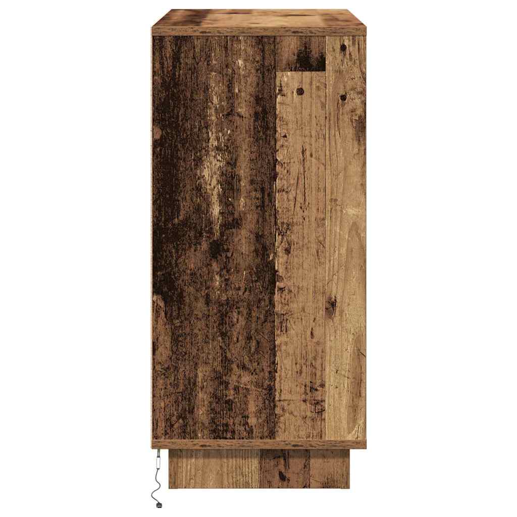 LED Sideboard in Rustic Wood Look 71 x 34.5 x 75 cm Engineered Wood
