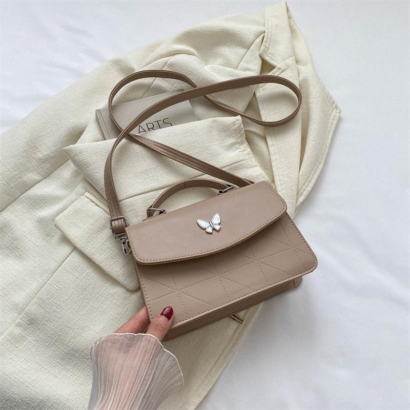 Stylish Pu Leather Handbag Sophisticated Fall Collection Women s Shoulder Bag хаки