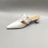 Shoes Leather Low Heel Women's Mules Slippers and Ladies Sandals Pointed Toe Slides  Eva Elegant Fashionable Summer  Shoe