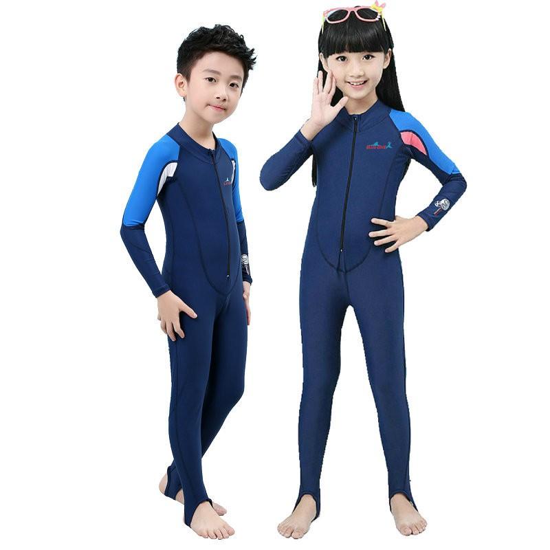 Kinder UV-Schutz Langarm Rash Guard Badeanzug Tauchen Schnorcheln Wassersport Unisex Kinder Bademode