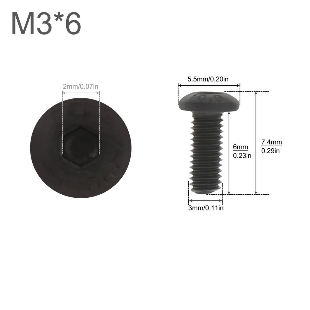 M2 M3 M4 M5 10.9 Grade Alloy Steel Allen Round Screw Hex Hexagon Socket Button Head Screw Black Oxide Pan Head Screw