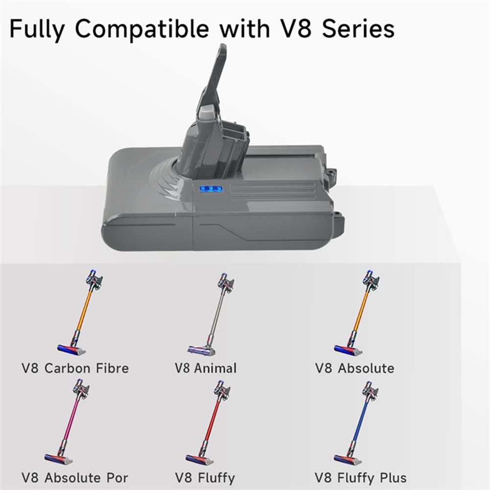 21.6V V8 Pil Adaptörü + Ön Filtre + Arka Filtre Dyson V8 Pilleri için Değiştirilebilir V8 Absolute V8 Animal Elektrikli Süpürge