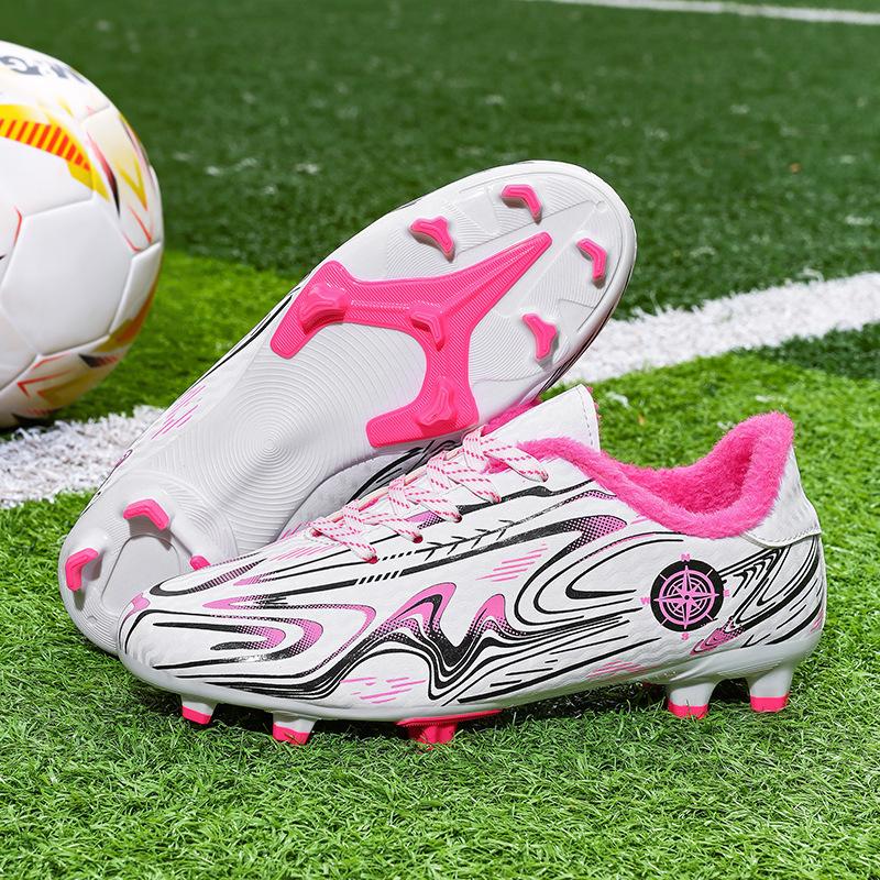 Children's football shoes Velcro broken nails medium and large children's men's and women's long nails lightweight shock absorption grass training 