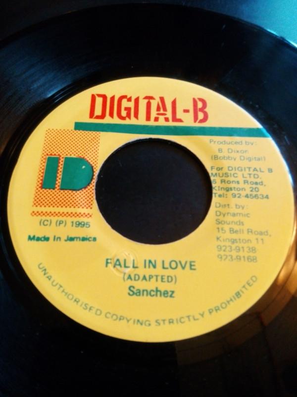 7inch Record SANCHEZ - Fall In Love NONE Digital-B 1995 Jamaica Reggae, Ska & Dub Used