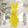 Easter Bunny Statue Freestanding Foam Rabbit Ornament Faux Moss Rabbit Flocked Bunny Figurine Centerpiece for Desk Mantel Dining Table