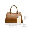 Stylish Brown Croco-Embossed Cowhide Tote Bag – Lightweight & Elegant for Travel