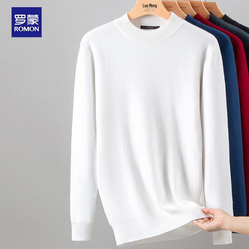 Luomeng Men's Fleece-Lined Mock Neck Pullover Sweater