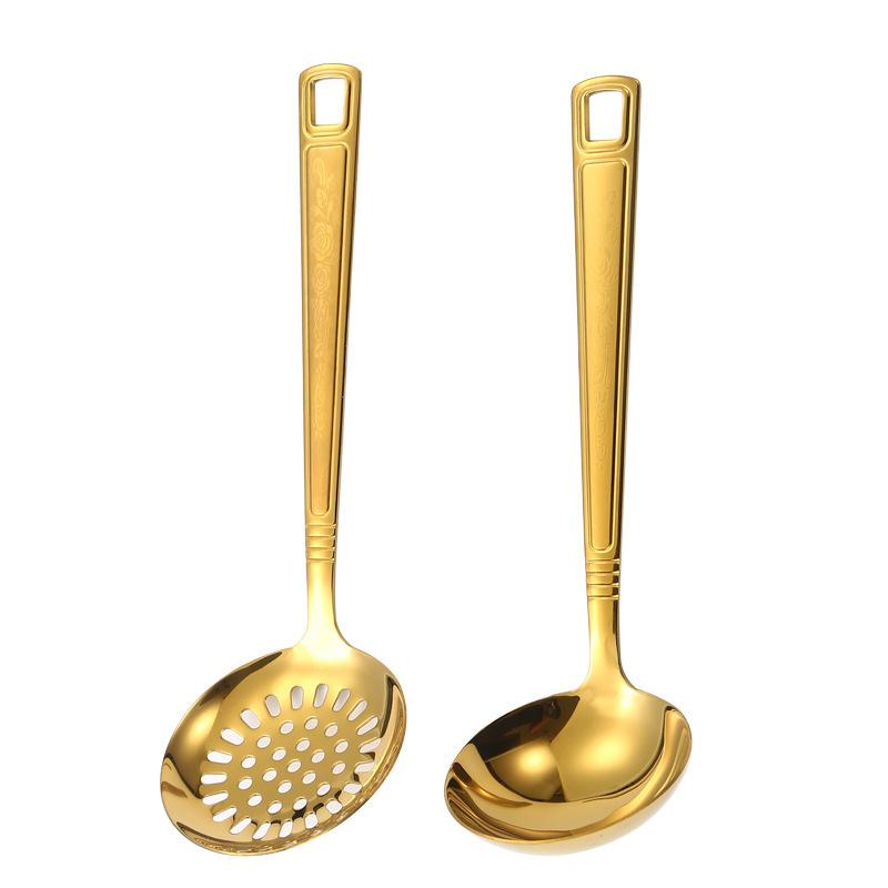 Sada nerezového kuchyňského nádobí Zesílená světle potištěná nemagnetická polévková lžíce obracečka a lžíce na smažení