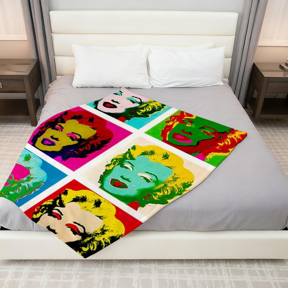 A-AndyS-ES W-WarholS-ES Art Blanket Throw Super Cosy Plush Living Room Sofa Couch Childish Birthday Gifts