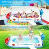 SVNVIOZ Large Fountain Pool for Kids, 180cm Wide X 96cm Deep, Play Mat, Water Play, Vinyl Pool, Fountain Toy, Portable, Summer Days, Lawn Play,