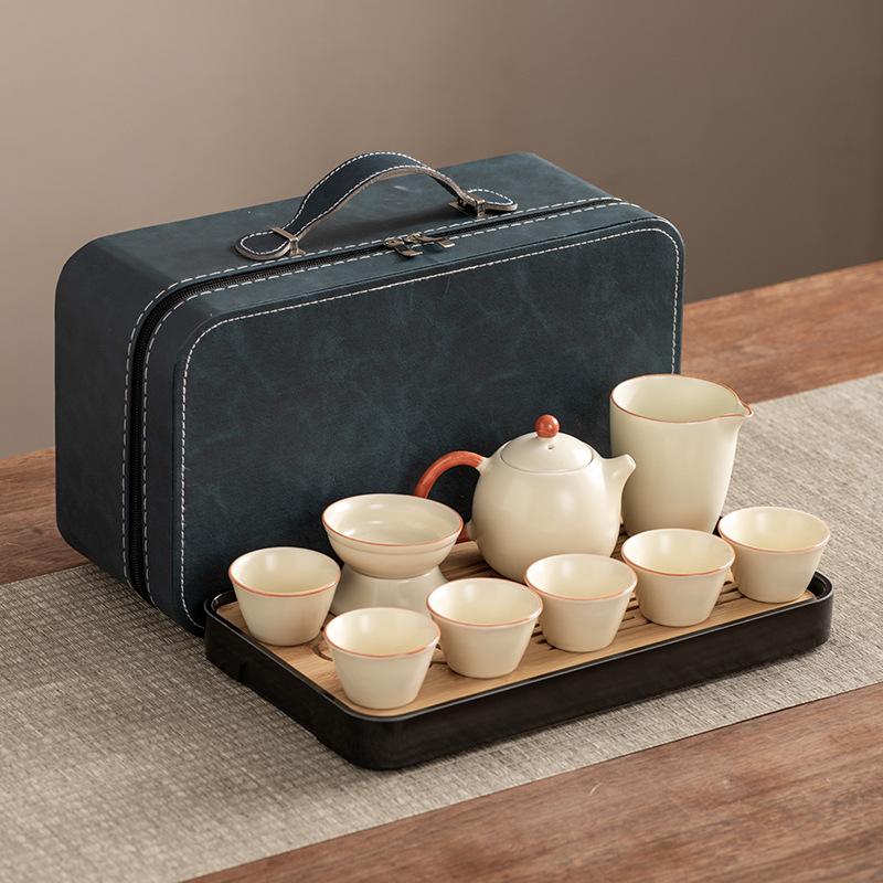 Dragon Egg Teapot Huang Ru Kiln Travel Kung Fu Tea Set Household Portable Teacup Teapot Light Luxury Business Gifts