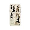 Cats and the Library Tree Phone Case for Iphone 5 5s 2020se 6 6s 7 8 Plus X 10 XR XS 11 12 13 Mini Pro MAX Black Tpu Back Cover