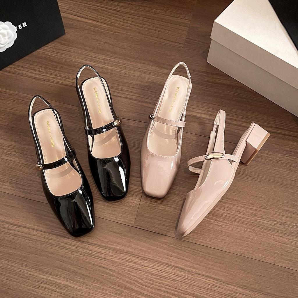 Weiwei Girl 325-3 Women's Nude Backless Summer Sandals - Comfortable Mary Jane Flats for 2025