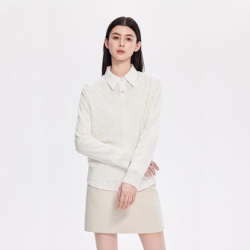 FivePlus Women's V-Neck Long Sleeve Knit Top