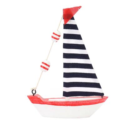 Mini Decorative Sailing Boat Model Wooden Sailboat Desktop Decoration for Home Ornament