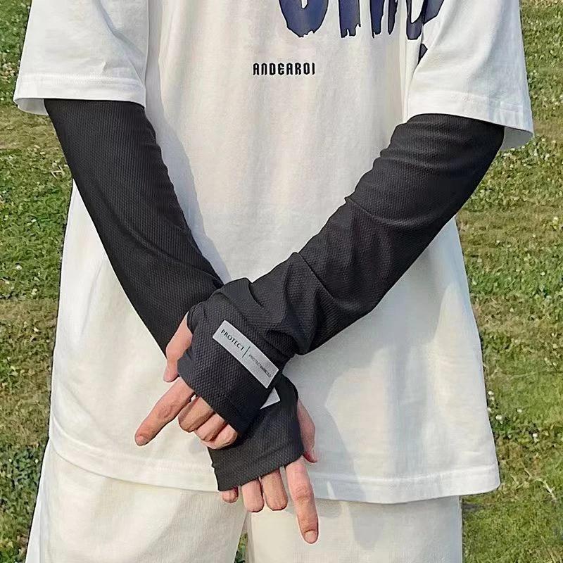 UV Solar Arm Sleeves Men Cycling Mask Long Sleeve Ice Silk Driving Arm Cover Sun-protective Summer Women Anti-Sunburn Cool Muff