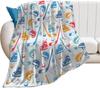 Ice Hockey Flannel Throw Blanket Winter Sport Pattern Blanket for Bed Sofa Couch Warm Lightweight Super Soft King Queen Size