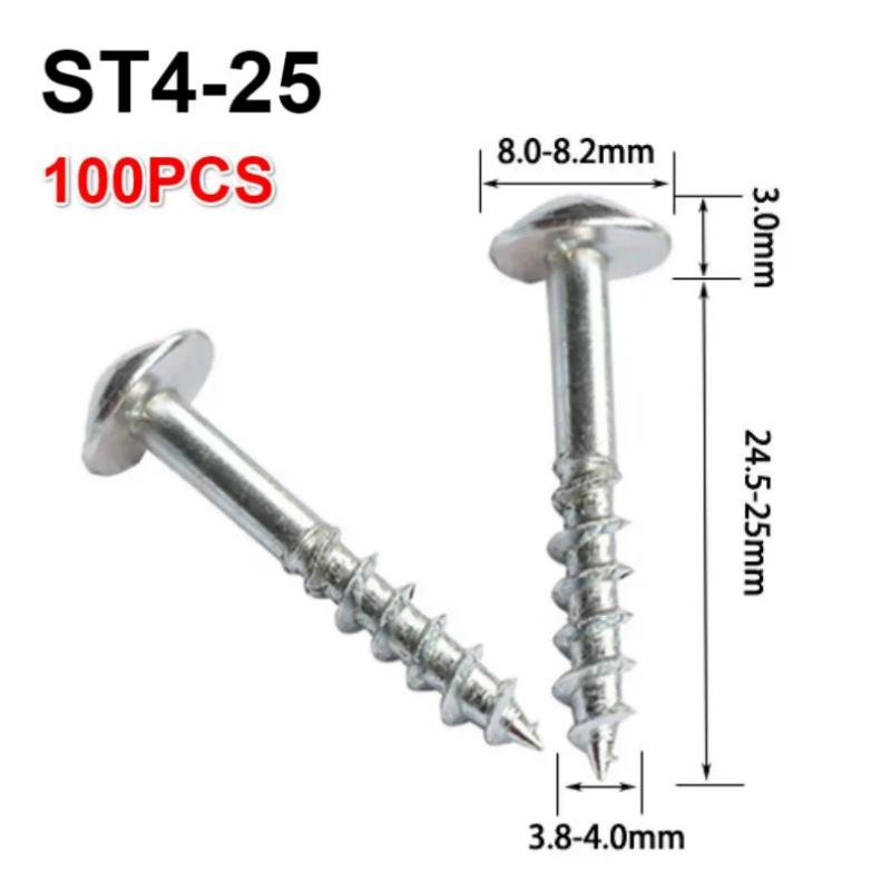 100pcs Woodworking Antirust Oblique Hole Self-tapping Screws High Strength Galvanized Nails for Pocket Hole Jig ST4-25 ST4-38