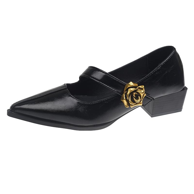 Fashion Hot Selling Flower Women Heeled Sandals Pointed Toe Mid Heels Woman Shoes Chunky Elegant Shallow 2025 Summer Mujer Sandalias