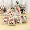 6pcs Linen Cotton Gifts Candy Bag Merry Christmas Decor For Home 2026 Xmas Navidad Natal Noel Gifts New Year 2026 Packing Bag