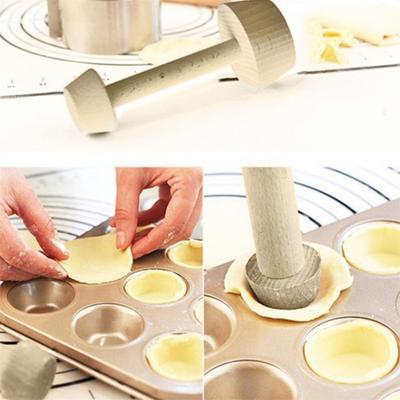 Holz Ei Torte Tamper Gebäck Pusher Form Küche DIY Backen Kuchen Kochen Werkzeug Verkauf Waren