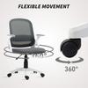 Breathable Mesh Office Chair, Ergonomic Swivel Computer Chair with Flip-up Armrests, Lumbar Back Support for Home/Office, Grey