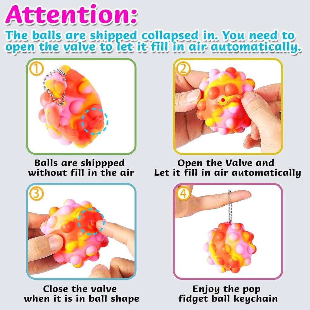 1/2/4 Stück Pop Fidget Spielzeug Großhandel 3D Stressbälle für Kinder Partygeschenke Autismus Sensorikspielzeug Quetschspielzeug für Erwachsene Stressabbau