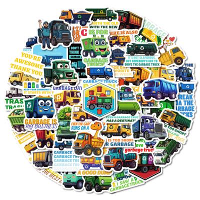 50 Cartoon Hand-painted Garbage Truck Graffiti Stickers Stickers DIY Skateboard Tablet Decoration
