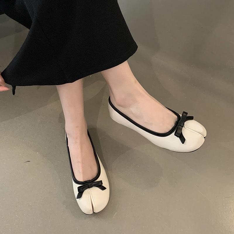 Fashion Fashion Strange Toe Female Butterfly-Knot Ladies Flats Shoes Footwear Shallow Flats Slip On Shoes For Women Summer Spring