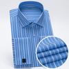 Camicia da Smoking da Uomo in Modal a Righe con Collo Windsor e Polsino alla Francese Include Gemelli, Abbigliamento Formale Professionale Elegante