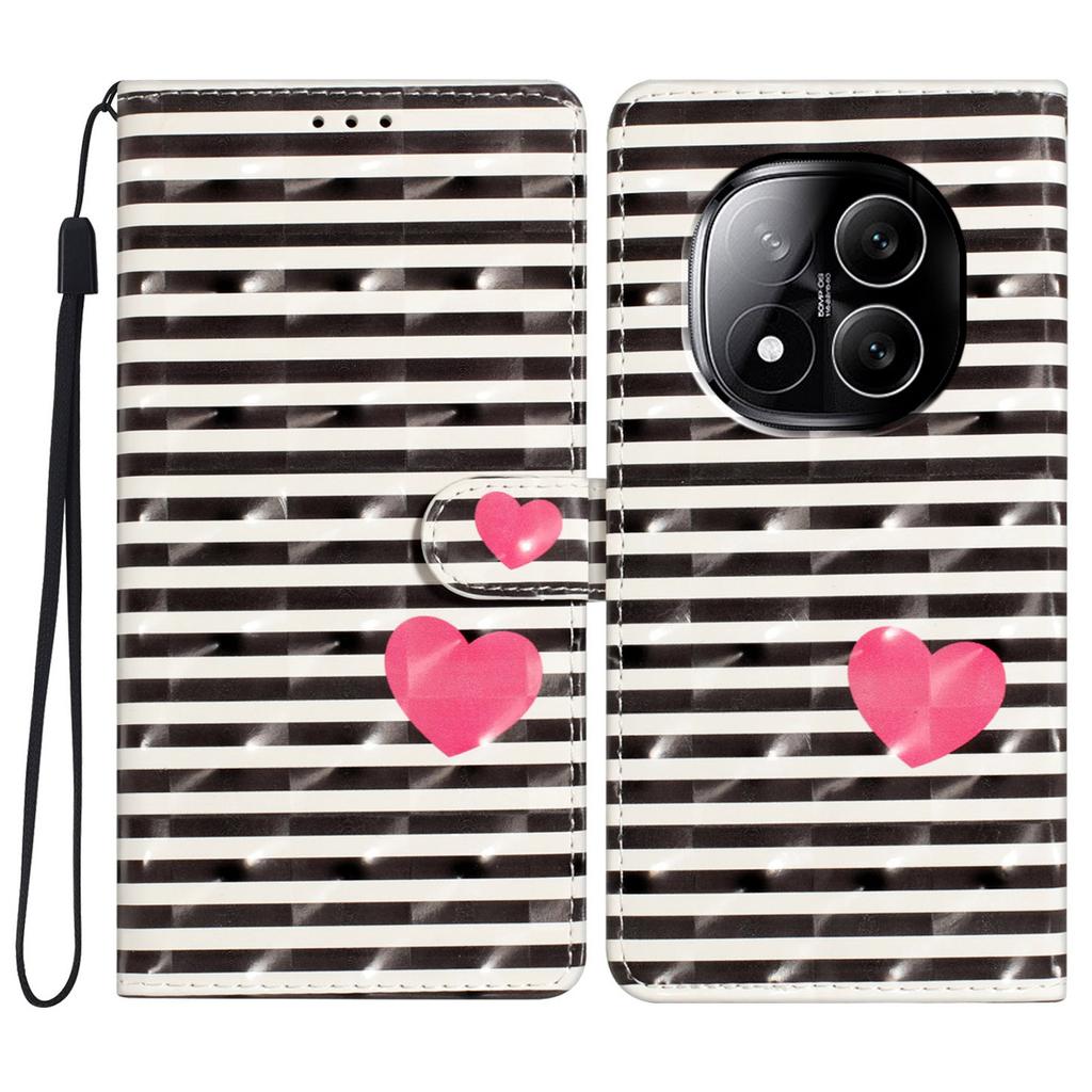 For Xiaomi Redmi Note 14 Pro 5G/Poco X7 5G Case PU Leather Wallet Phone Cover 3D Pattern Printing