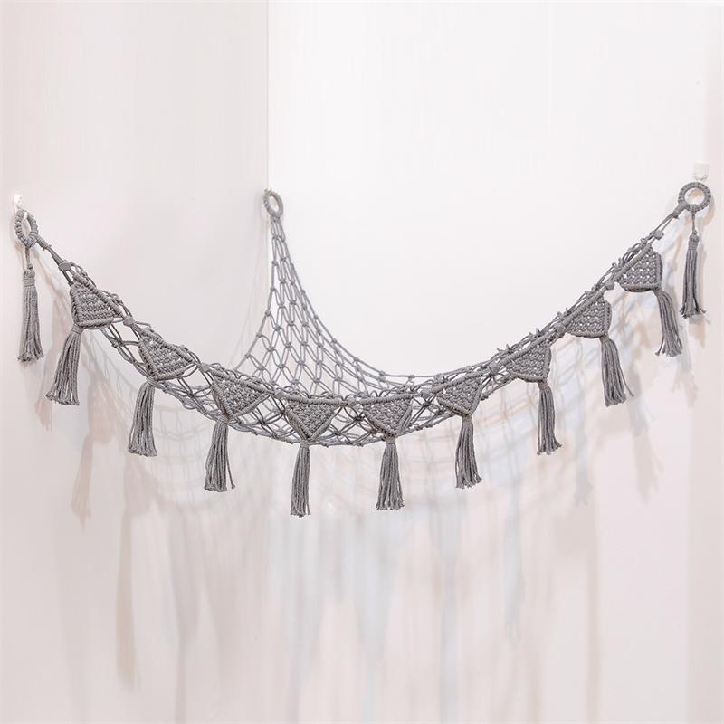 Гамак Boho Toy, сетка для хранения мягких игрушек и сетка для маленьких мягких игрушек или плюшевых игрушек серый