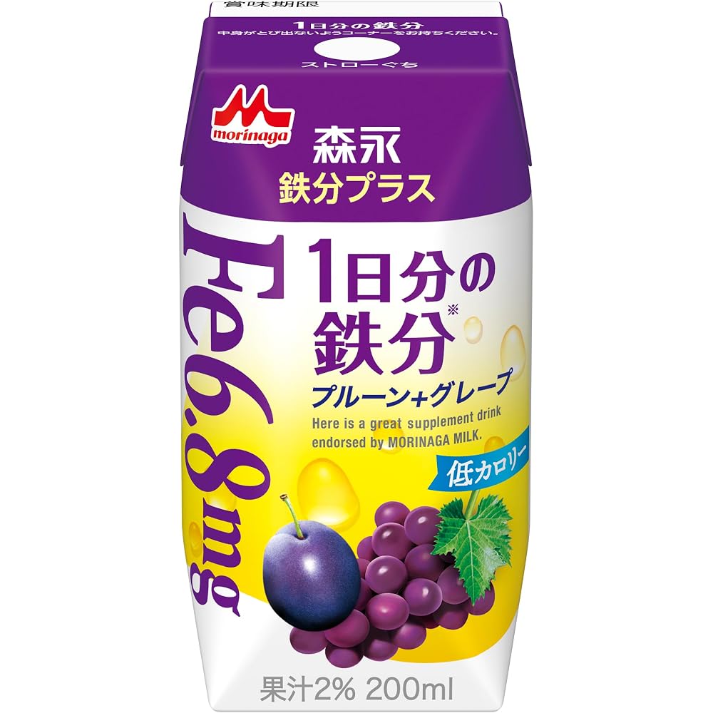 Morinaga Milk Industry, Morinaga Iron Plus: One Day s Worth of Iron, Prune + Grape, 200 ml [Low-C...