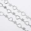 Stainless Steel Hollow Chain Flat Chain 1 Meter Length Heart Connecting Chain Love Moon Star Crown Chain Clothing Accessories