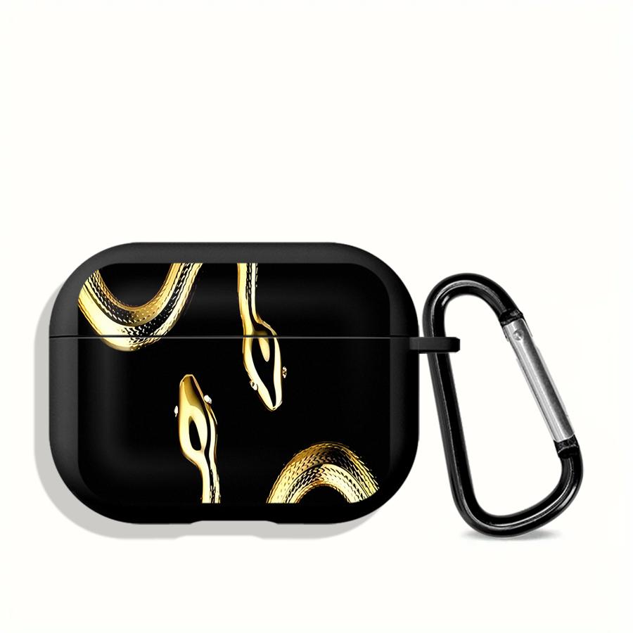 

Черный золотой чехол-змея для Airpods 2 1 3 Pro3 Pro 4 Pro2 Чехлы для наушников Обложка Airpods Pro 3