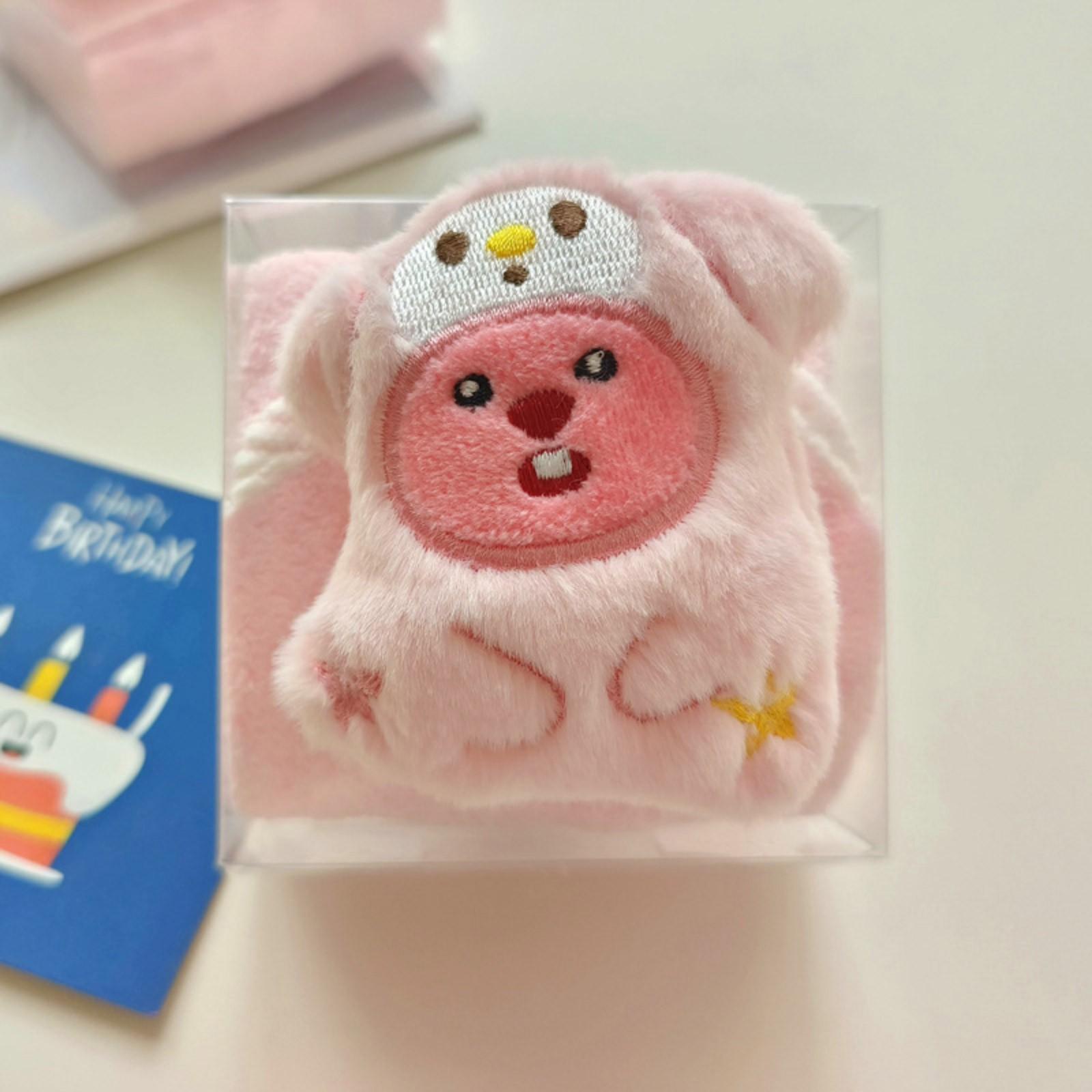 

Мультяшное полотенце из кораллового флиса «Маленький бобр» на сувенир, квадратное полотенце, полотенце для рук One Size