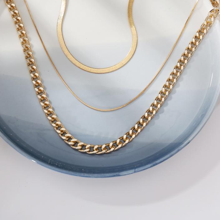 Creative Minimalist Multi-layer Three-layer Necklace Gold Thin Chain Jewelry Creative Minimalist Multi-layer Three-layer Necklace Gold Thin Chain Jewelry
