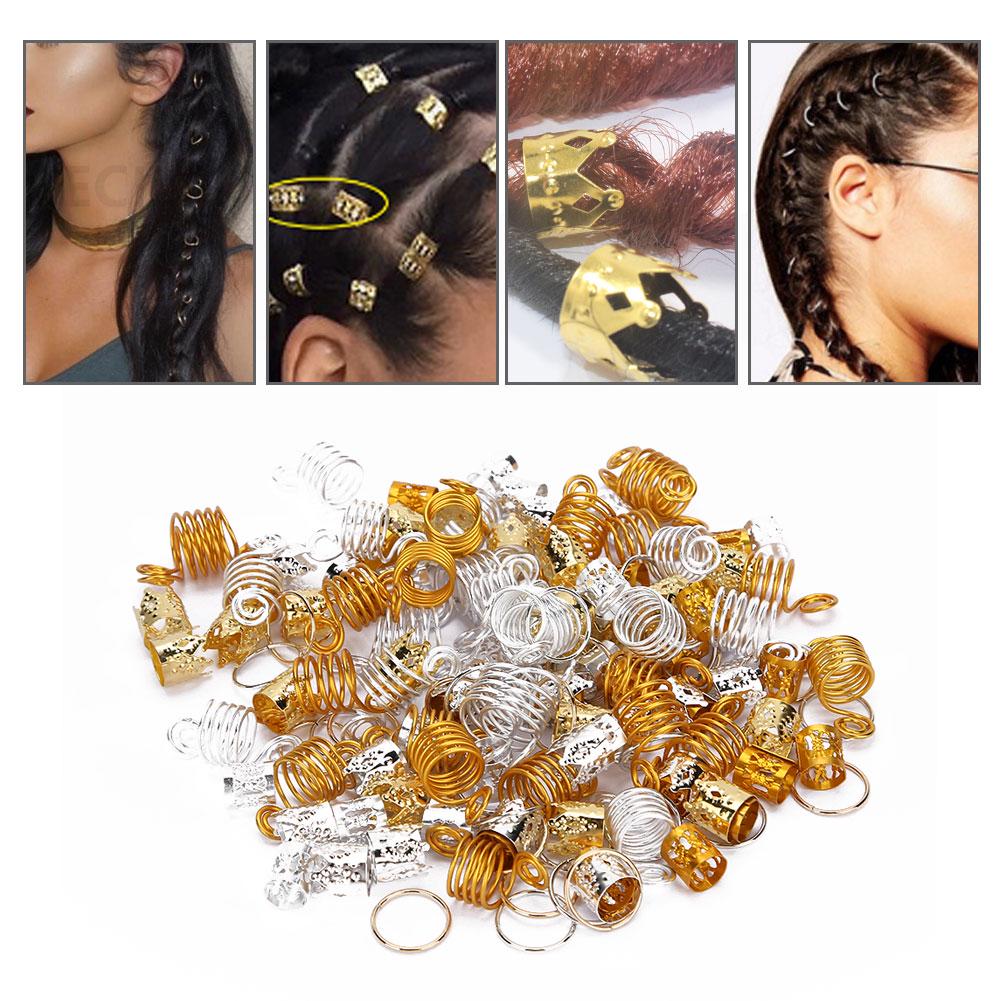 

160pcs Hair Braid Rings Dreadlocks Ring Hollow Fashion Hair Decoration Accessories