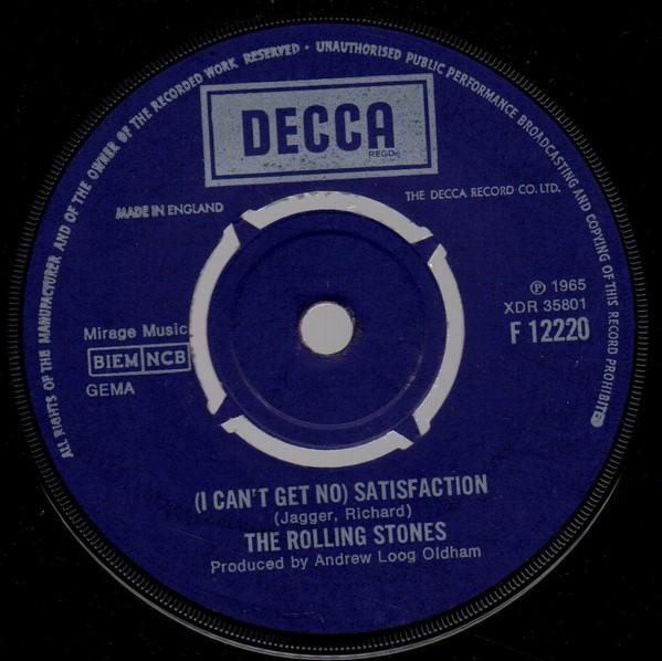 

7inch Record ROLLING STONES - (I Can t Get No) Satisfaction F12220 Decca 1970 UK Rock Used