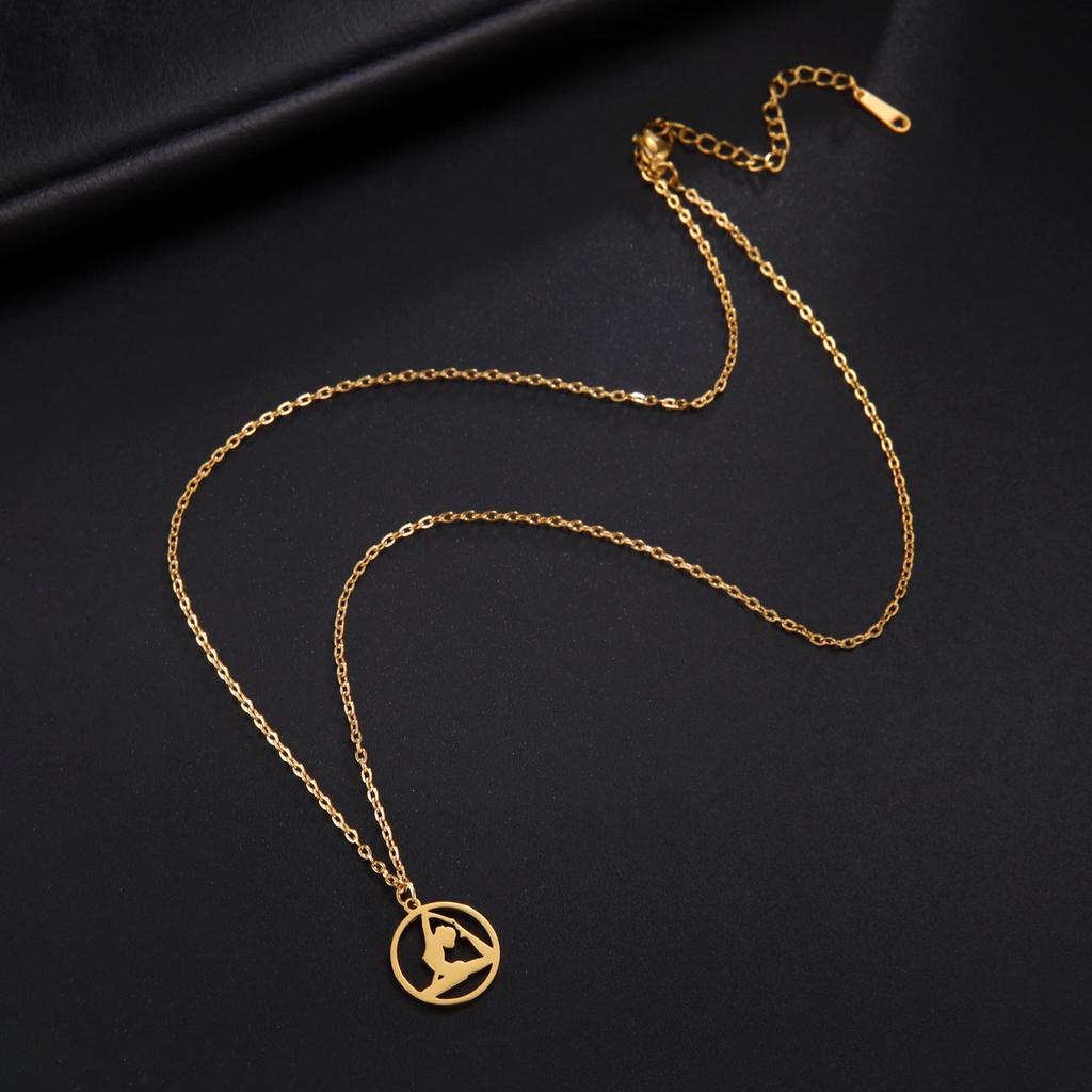 Dreamtimes Trendy Gymnastics Female Gym Sport Yoga Dance Pendant Chain Necklaces Women Girl Choker Party Gift Jewelry Wholesale