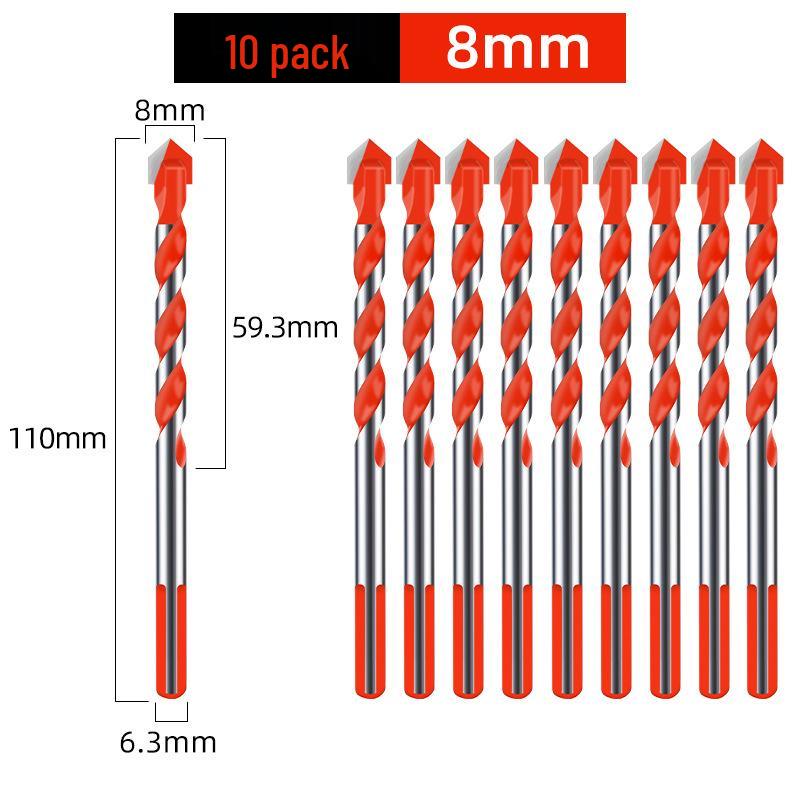 Super Hard 6mm Alloy Triangle Drill for Concrete, Glass, Tile, and Cement