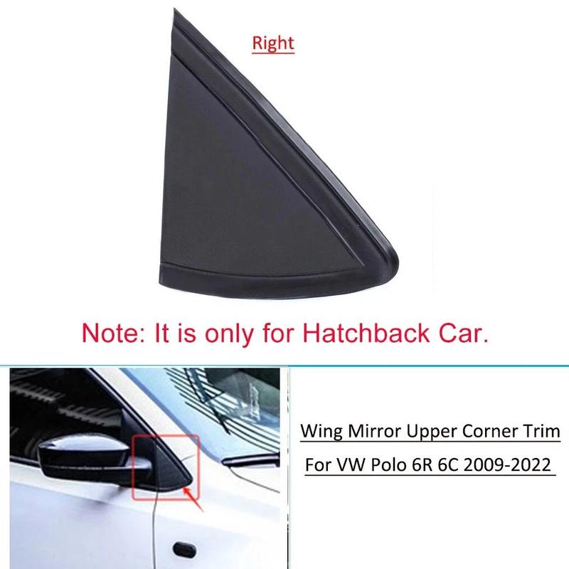 A Pair Triangle Exterior Cover RearView Side Mirror Trim for VW Polo 5 6R Hatchback GTI 2011-2018 6R0853273A 6R0853274A