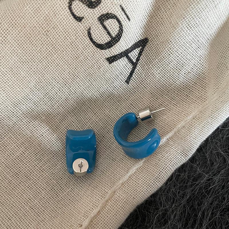 

Эмаль капает масло серьги-гвоздики C-типа женский дизайн чувство ниша ретро индивидуальность простой универсальный темперамент модные серьги